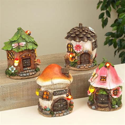 Lighted Resin Garden Gnome House 7h