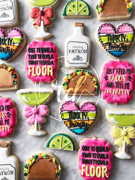 Taco And Tequila Fiesta Cookies 21st Birthday Themes