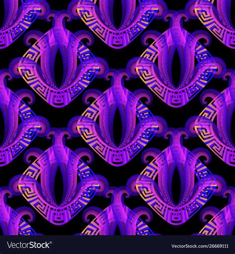 Glowing Vibrant 3d Seamless Pattern Shiny Vector Image