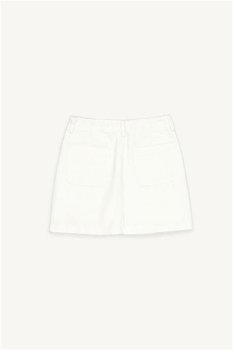 Mimo White Denim Skirt White