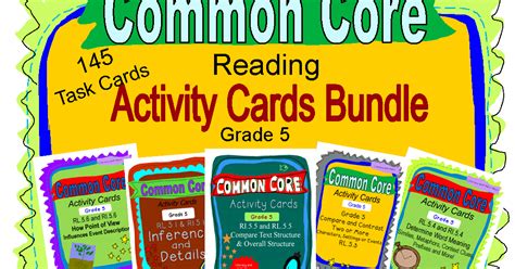 Literacy And Math Ideas Grade 5 Common Core Reading Games And Activity Cards