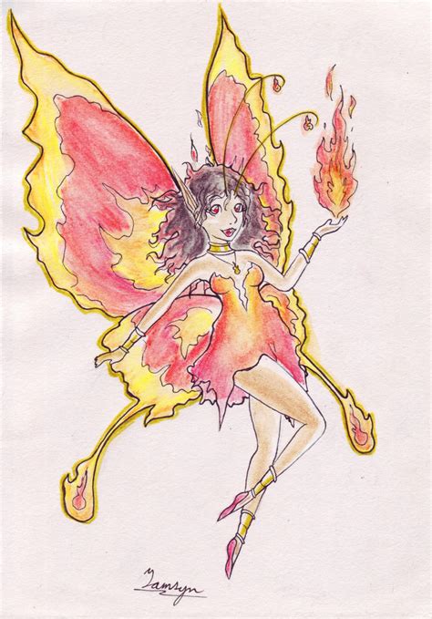 Fire Fairy Traditional Commission By Taalaruhun On Deviantart