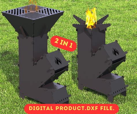 Rocket Stove Fire Pitgrill Bbq Barbecue Dxf Files For Plasmamangal