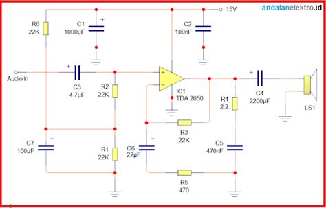 Skema Rangkaian Amplifier TDA Single Supply Sederhana Teknisi Service AC Batam