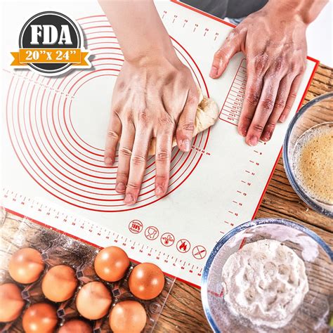 Pastry Mat For Rolling Dough 20x24 Extra Large Fda Approved Silicone