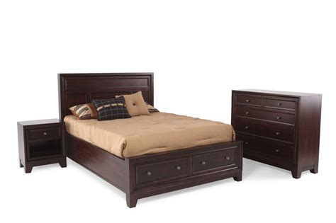 Stunning solid wood king size bedroom furniture sets. Three-Piece Solid Wood Storage Bedroom Set in Dark Cherry ...