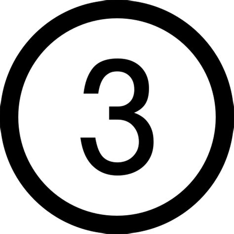Number Three In A Circle Download Free Icons