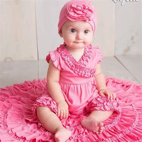 Lemon Loves Layette Ava Romper For Baby Girls In Pink Lemonade