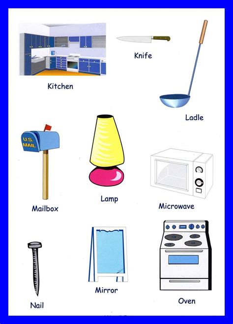 Child to use for spelling various three letter words. Household Items Vocabulary For Kids