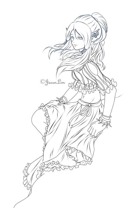 Elf warrior coloring page coloring pages coloring books. LineArt - Elf by JasonLim | Fairy coloring pages, Fairy ...