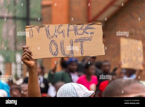 Harare Zimbabwe 17th November 2017 Zimbabweans Take To The Streets Of Harare To Protest And