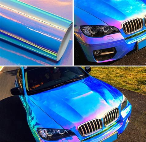 Holographic Neo Chrome Vinyl Car Wrap Stickers Blue Color Cool Etsy