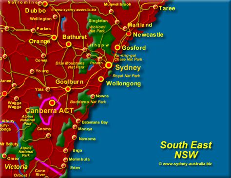 Map Of Nsw East Coast