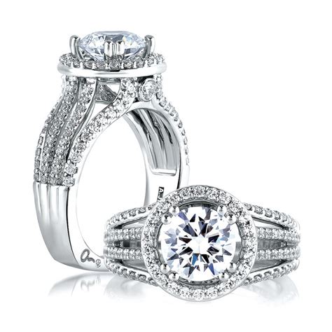 Many brides and grooms opt for platinum wedding sets. A. jaffe metropolitan 14k white gold diamond engagement ring setting H0