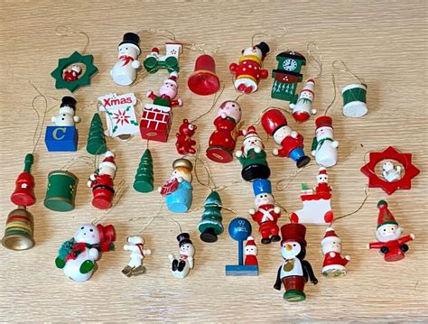 30 Vintage Wooden Christmas Ornaments Etsy