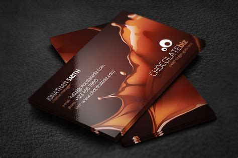 Chocolate Business Card Business Card Templates Creative Market