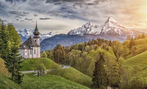 Idyllic Mountain Landscape In The Bavarian Alps Berchtesgadener Land