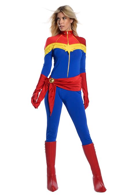 Includes top, shorts and headband. Captain Marvel Women's Premium Comic Book Costume