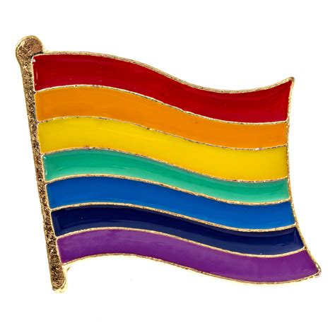 Waving Rainbow Pride Flag Lapel Pin 1 18 Wide