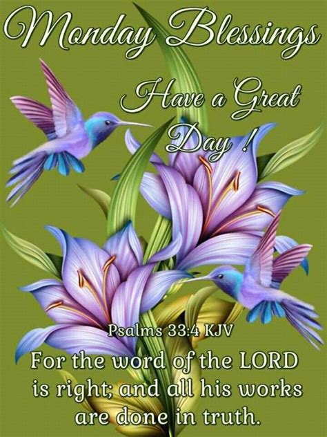 Monday Blessings Psalm 334 1611 Kjv For The Word Of The Lord
