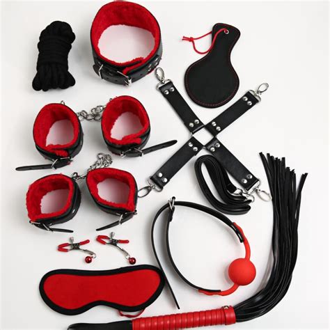 sex bondage kit set 7 10pcs sexy toys adult games slave toys set handcuffs footcuff whip paddle