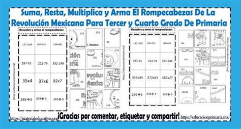 Suma Resta Multiplica Y Arma El Rompecabezas De La Revolución