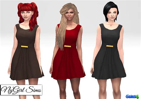 Nygirl Sims 4 Shortened Velvet Dress