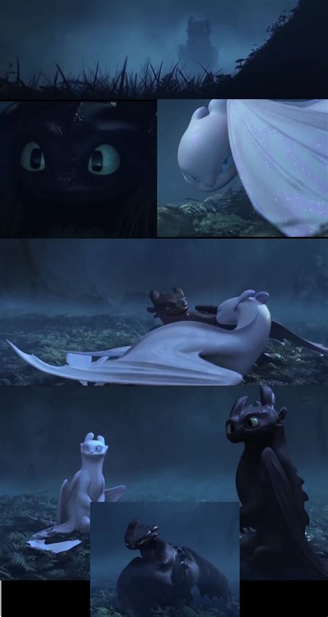Toothless Meets A Light Fury Pictures From The Original Trailer How Train Your Dragon How To