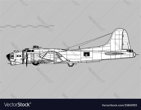 Boeing B 17 Flying Fortress Royalty Free Vector Image