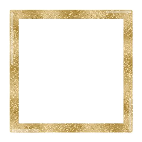 Simple Square Gold Glitter Photo Frame Gold Wedding Borders Png