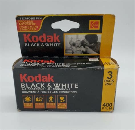 Kodak Black And White 35mm 400 Print Film 24 Exposure 2 Rolls For Sale