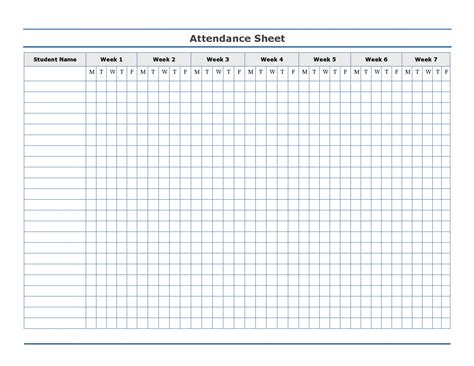 Day Care Attendance Sheet Template Calendar Template Printable