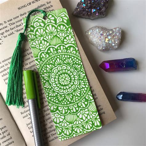 Mandala Bookmarks Hand Drawing Rainbow Bookmark Bookmark Etsy