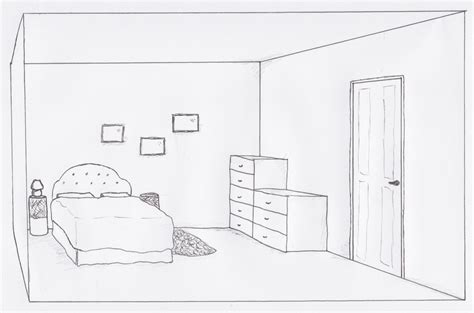 Bedroom Outline Drawing Bedroom Drawing Bed Pencil Dream Interior