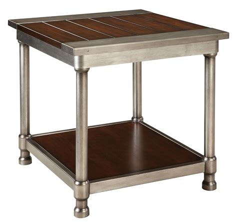 Contemporary Single Shelf End Table With Plank Style Wood