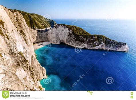Navagio Beach With Shipwreck Stock Image Image Of Panorama Amazing