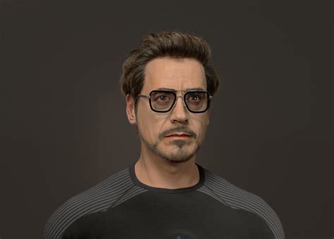 3d Portrait Of Tony Stark Zbrushcentral