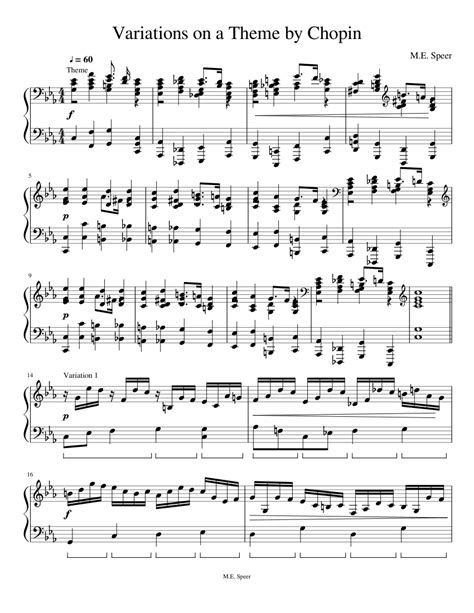 Variations On A Theme By Chopin Sheet Music For Piano Download Free
