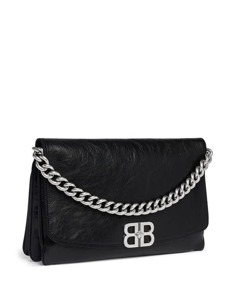 Balenciaga Large Bb Leather Flap Bag Farfetch