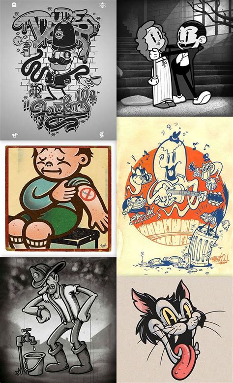 Showcase Of Character Illustrations Inspired By 1930s Cartoons 1930s