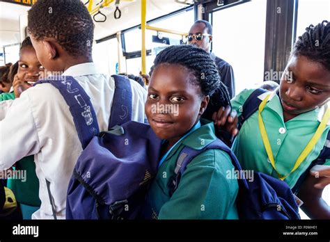 Cape Town South Africaafricanmyciti Buspublic Transportationblack