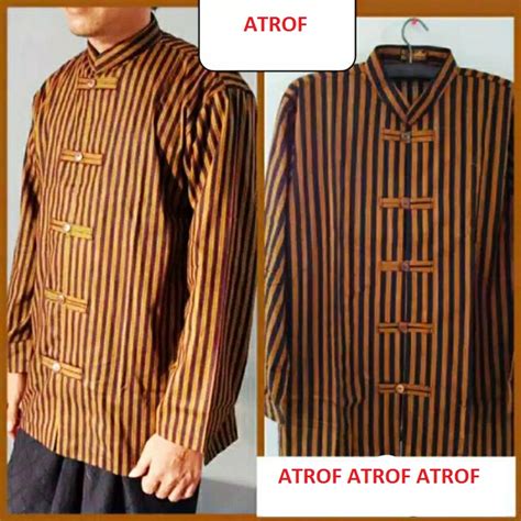 Surjan Lurik Halus Sanghai Koko Baju Adat Jawa Model Lurik Halus Sanghai Lazada Indonesia