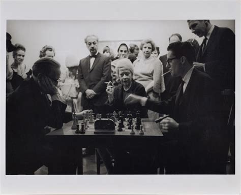 Duchamp And Walter Hopps Playing Chess At Opening Reception Duchamp