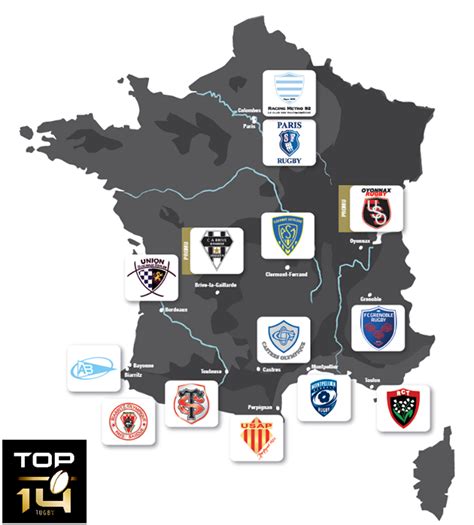 France Map Of Rugby Top 14 Teams Rugby Top14 Rugby 7s Rugby Sport