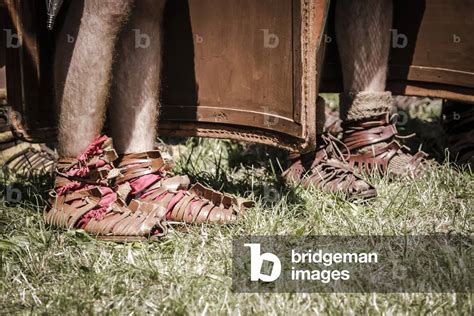 Historical Reenactment Roman Soldiers Detail Military Boots Known As