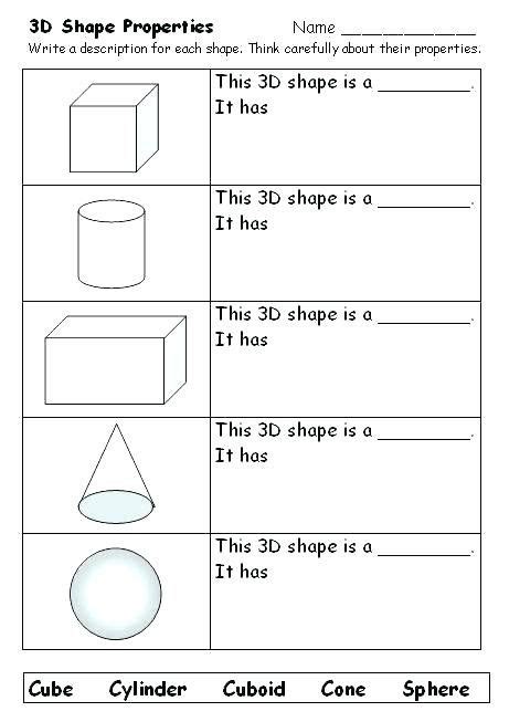 Solid Shapes Kindergarten Worksheet