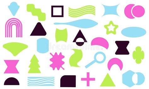 Set Colored Geometric Shapes Vector Illustration Stock Vector