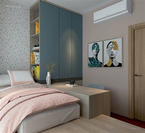Contemporary Minimalistic Bedroom Study Room Condominium Design Ideas