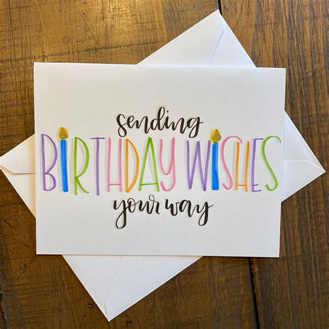 Sending Birthday Wishes Your Way Card Etsy