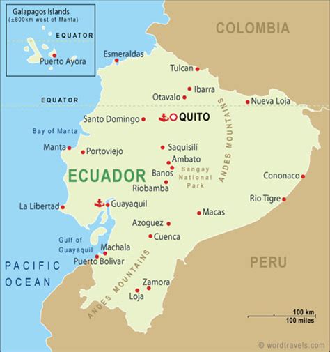 Ecuador Map Ecuador Travel Maps From Word Travels